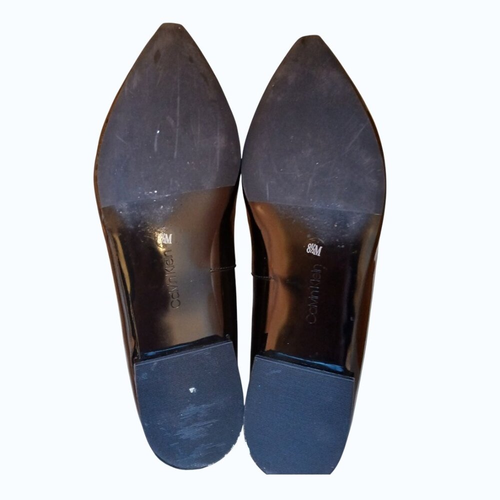 CALVIN KLEIN Elegant Black Patent Leather Loafers - Like New - Picture 9 of 12